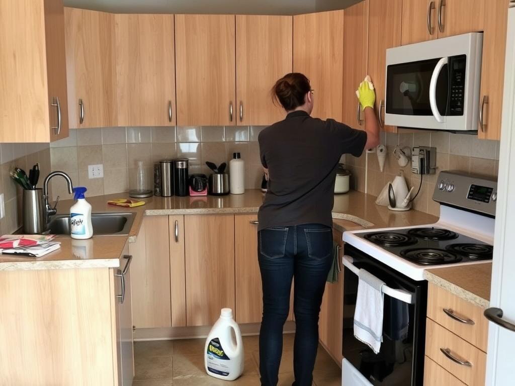 Djuprengöring av kök vid tömning och städning av lägenhet