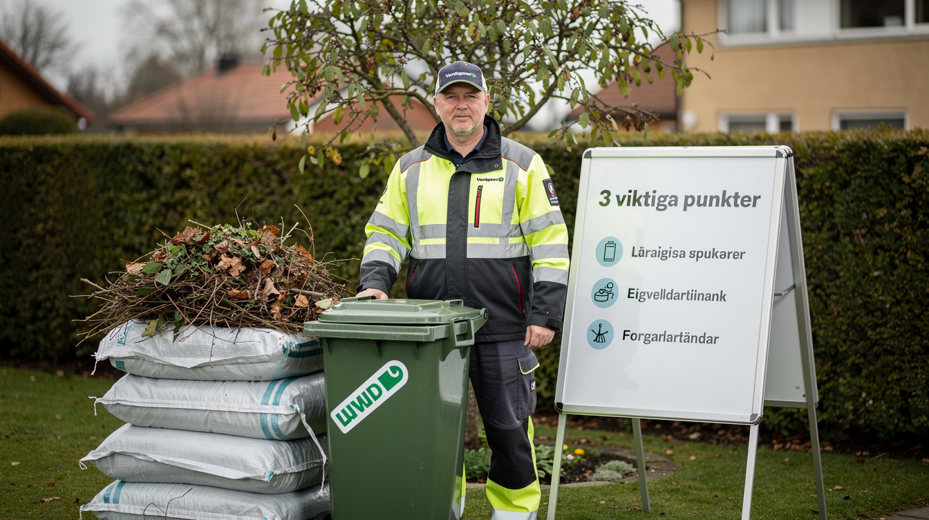 bortforsling trädgårdsavfall illustration
